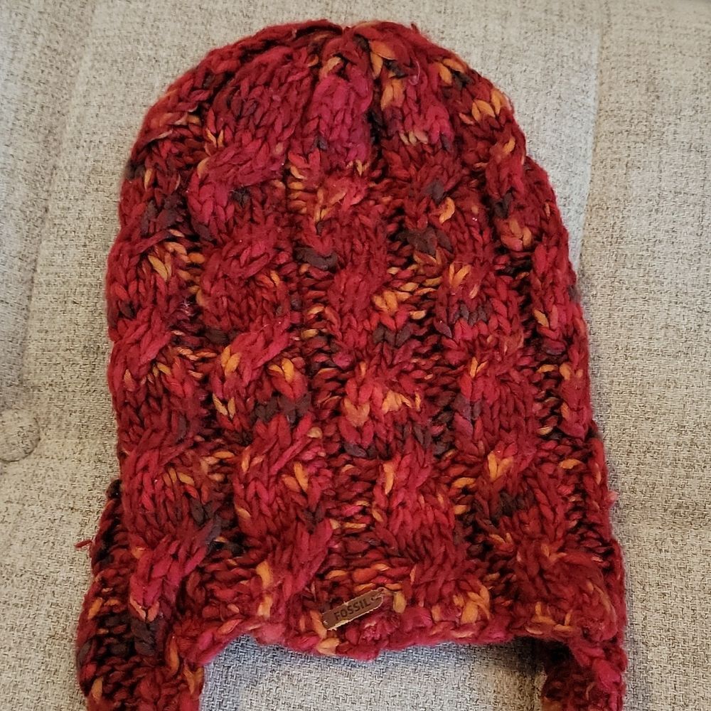 Fossil Red Beanie  - Picture 3 of 8